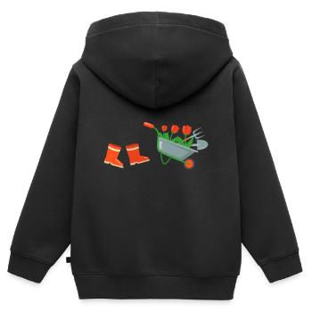 Gärtner - Kinder Premium Organic Zip Hoodie - Schwarz - Hinten - AI Model Kid Male (0cm)