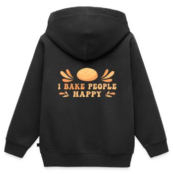 Cuisson du pain Boulangers Boulangers Cuisson du levain - Sweat Premium à capuche zippé enfant bio - noir - Dos - AI Model Kid Male (0cm)