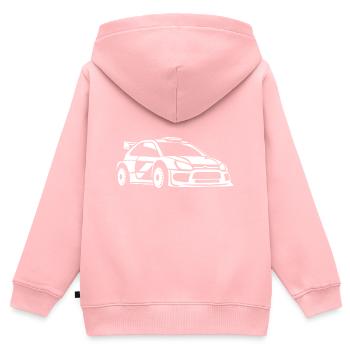 Rallye-Fahrzeug - Kinder Premium Organic Zip Hoodie - Rosa - Hinten - AI Model Kid Female (0cm)