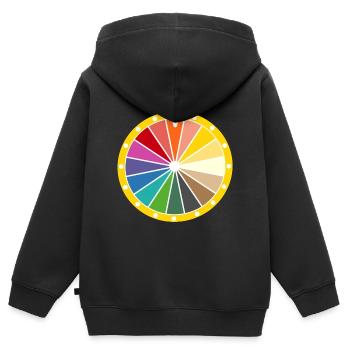 roue de la fortune - Sweat Premium à capuche zippé enfant bio - noir - Dos - AI Model Kid Male (0cm)