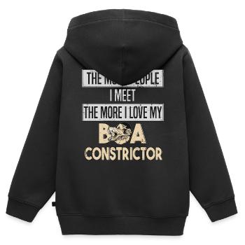 Boa Constrictor Snake Snake amour - Sweat Premium à capuche zippé enfant bio - noir - Dos - AI Model Kid Male (0cm)