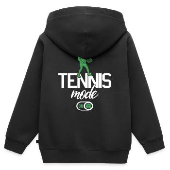 Joueur de tennis Mode Club de tennis Entraîneur de tennis - Sweat Premium à capuche zippé enfant bio - noir - Dos - AI Model Kid Male (0cm)