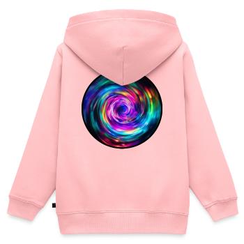 VOYAGE DANS LE TEMPS - Sweat Premium à capuche zippé enfant bio - rose - Dos - AI Model Kid Female (0cm)