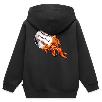 Baseball 6432 Double Play 6+4+3=2 Softball Math - Kids Premium Organic Zip-up Hoodie - black - Back - AI Model Kid Male (0cm)