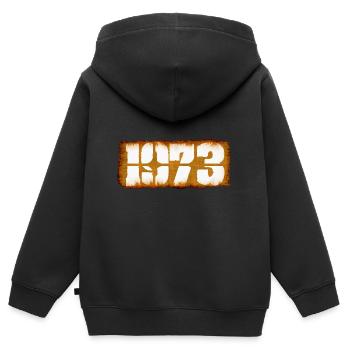 1973 - Sweat Premium à capuche zippé enfant bio - noir - Dos - AI Model Kid Male (0cm)