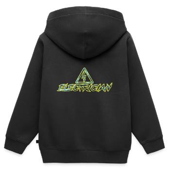 electrician - Sweat Premium à capuche zippé enfant bio - noir - Dos - AI Model Kid Male (0cm)
