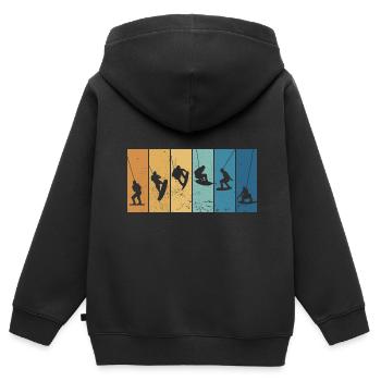 Wakeboard Ski nautique Wakeboard Wakeboard Wakeboard - Sweat Premium à capuche zippé enfant bio - noir - Dos - AI Model Kid Male (0cm)