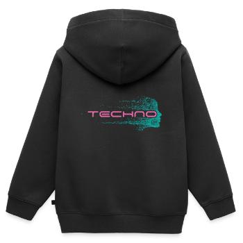 Techno Musik DJ Festival edm Party - Kinder Premium Organic Zip Hoodie - Schwarz - Hinten - AI Model Kid Male (0cm)