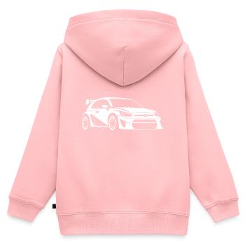 Rallye-Fahrzeug - Kinder Premium Organic Zip Hoodie - Rosa - Hinten - AI Model Kid Female (0cm)