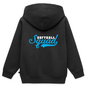 Softball - Sweat Premium à capuche zippé enfant bio - noir - Dos - AI Model Kid Male (0cm)