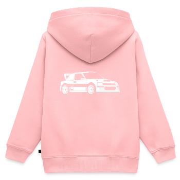 Rallye-Fahrzeug - Kinder Premium Organic Zip Hoodie - Rosa - Hinten - AI Model Kid Female (0cm)