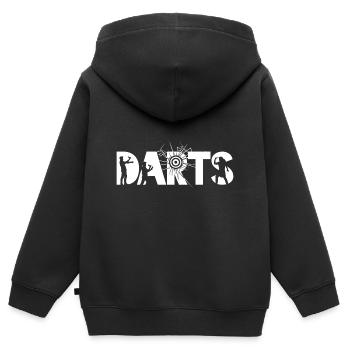 Fléchettes de fléchettes - Sweat Premium à capuche zippé enfant bio - noir - Dos - AI Model Kid Male (0cm)