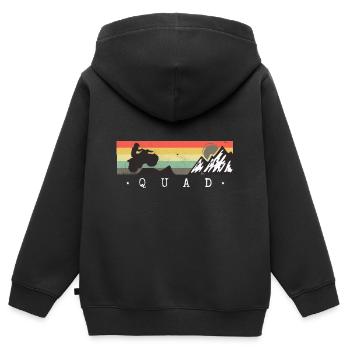 Quad - Kinder Premium Organic Zip Hoodie - Schwarz - Hinten - AI Model Kid Male (0cm)