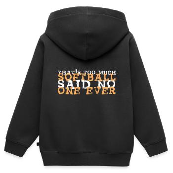 Softball - Sweat Premium à capuche zippé enfant bio - noir - Dos - AI Model Kid Male (0cm)
