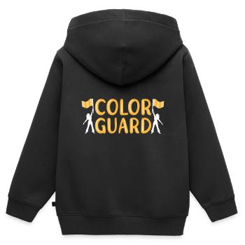 Color Guard - Kinder Premium Organic Zip Hoodie - Schwarz - Hinten - AI Model Kid Male (0cm)