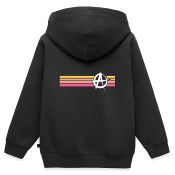 Anarchist Anarchism Anarchy Stripe Symbol - Kids Premium Organic Zip-up Hoodie - black - Back - AI Model Kid Male (0cm)