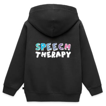 Speech Therapist Speech Therapy Speech Therapist - Kids Premium Organic Zip-up Hoodie - black - Back - AI Model Kid Male (0cm)