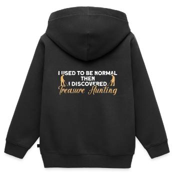 Treasure Hunter Treasure Hunt Metal Detector - Kids Premium Organic Zip-up Hoodie - black - Back - AI Model Kid Male (0cm)