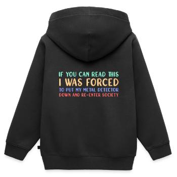 Treasure Hunter Treasure Hunt Metal Detector - Kids Premium Organic Zip-up Hoodie - black - Back - AI Model Kid Male (0cm)
