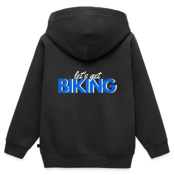 Fahrradfahren - Kinder Premium Organic Zip Hoodie - Schwarz - Hinten - AI Model Kid Male (0cm)