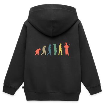 Chef Evolution Cooking Chef Gastronomy Chefk - Kids Premium Organic Zip-up Hoodie - black - Back - AI Model Kid Male (0cm)
