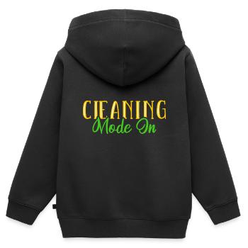 Femme de ménage Ménage - Sweat Premium à capuche zippé enfant bio - noir - Dos - AI Model Kid Male (0cm)