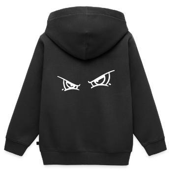 Grimmige Vector Monster Augen - Kinder Premium Organic Zip Hoodie - Schwarz - Hinten - AI Model Kid Male (0cm)