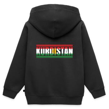 Kurdistan - Kinder Premium Organic Zip Hoodie - Schwarz - Hinten - AI Model Kid Male (0cm)
