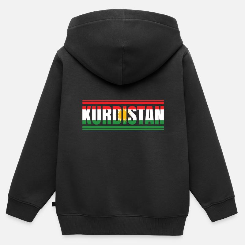 Kurdistan - Sweat Premium à capuche zippé enfant bio - noir