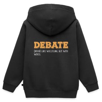 Debattieren Debatte Argumentieren - Kinder Premium Organic Zip Hoodie - Schwarz - Hinten - AI Model Kid Male (0cm)