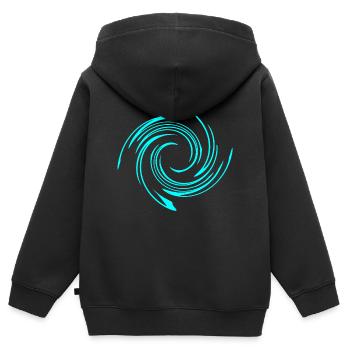 Wirbel Spirale Kringel Muster Shirt Geschenk Idee - Kinder Premium Organic Zip Hoodie - Schwarz - Hinten - AI Model Kid Male (0cm)