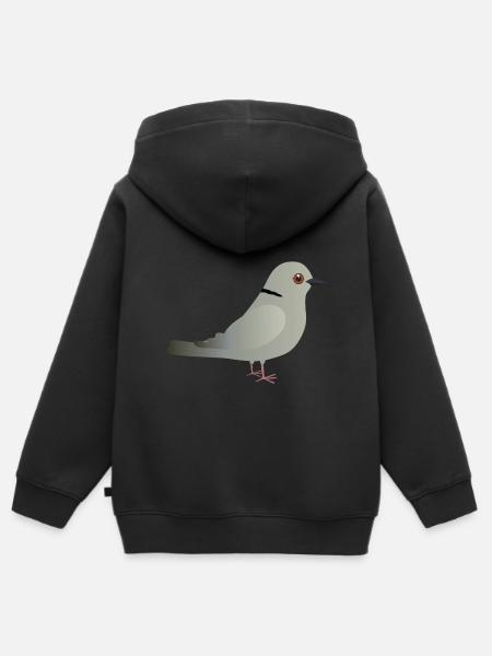 Turteltaube - Kinder Premium Organic Zip Hoodie - Schwarz