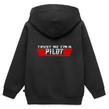 Drone Drones Drone Flight Drone Pilot - Sweat Premium à capuche zippé enfant bio - noir - Dos - AI Model Kid Male (0cm)