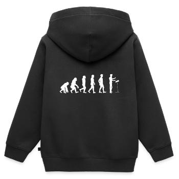 Dirigentenentwicklung Geschenkidee - Darwin - Kinder Premium Organic Zip Hoodie - Schwarz - Hinten - AI Model Kid Male (0cm)