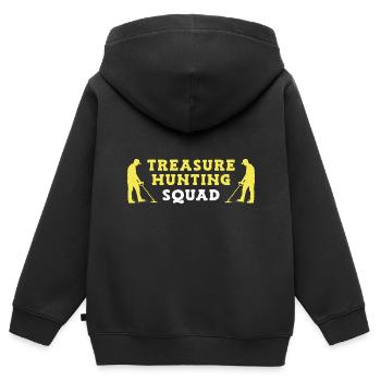 Treasure Hunter Treasure Hunt Metal Detector - Kids Premium Organic Zip-up Hoodie - black - Back - AI Model Kid Male (0cm)
