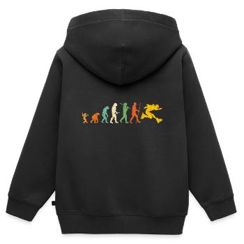 Roller Evolution - Sweat Premium à capuche zippé enfant bio - noir - Dos - AI Model Kid Male (0cm)