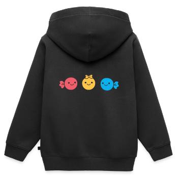 candy - Kids Premium Organic Zip-up Hoodie - black - Back - AI Model Kid Male (0cm)