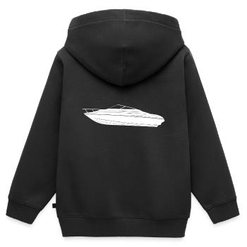Boot Regatta . Motorboot Motoryacht . Yacht Segeln - Kinder Premium Organic Zip Hoodie - Schwarz - Hinten - AI Model Kid Male (0cm)