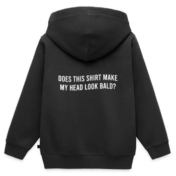 Glatzenwitze Lässt dieses Shirt meinen Kopf kahl a - Kinder Premium Organic Zip Hoodie - Schwarz - Hinten - AI Model Kid Male (0cm)