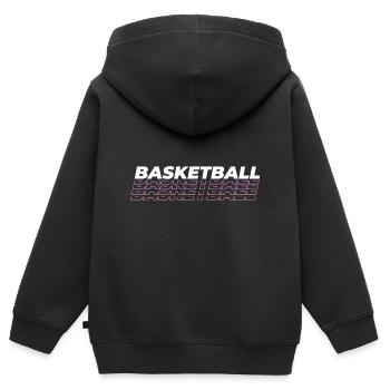 Basketball Schrift Stylisch - Kinder Premium Organic Zip Hoodie - Schwarz - Hinten - AI Model Kid Male (0cm)