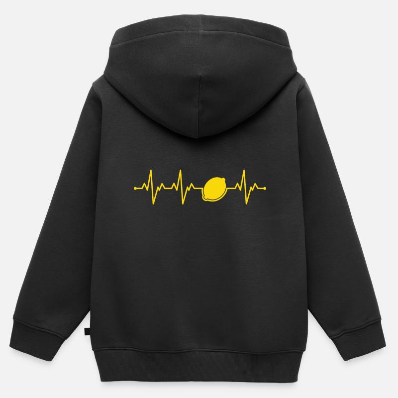 Citron - Sweat Premium à capuche zippé enfant bio - noir