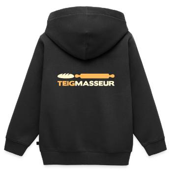 Pizza Bäcker Konditor | Teig Masseur - Kinder Premium Organic Zip Hoodie - Schwarz - Hinten - AI Model Kid Male (0cm)