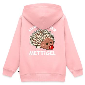 Lieblingstier Mettigel Hackfleisch Hack Igel - Kinder Premium Organic Zip Hoodie - Rosa - Hinten - AI Model Kid Female (0cm)