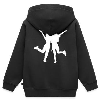 Les meilleures amies des filles Les meilleures amies des filles - Sweat Premium à capuche zippé enfant bio - noir - Dos - AI Model Kid Male (0cm)
