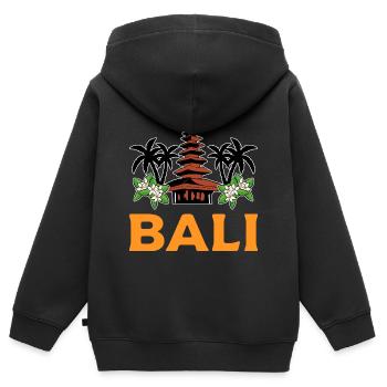 Bali - Sweat Premium à capuche zippé enfant bio - noir - Dos - AI Model Kid Male (0cm)