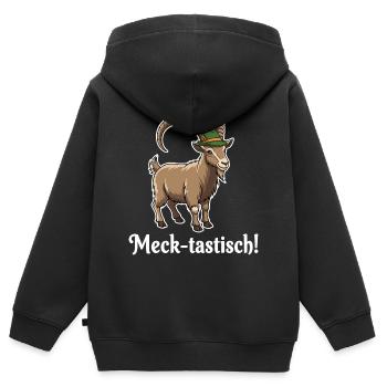 Meck-tastisch ! - Kinder Premium Organic Zip Hoodie - Schwarz - Hinten - AI Model Kid Male (0cm)