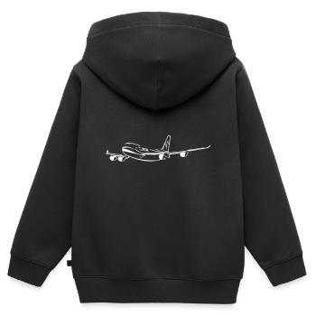 Avion - Sweat Premium à capuche zippé enfant bio - noir - Dos - AI Model Kid Male (0cm)