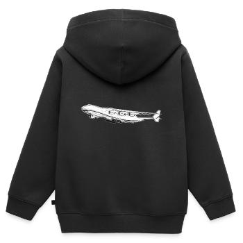 Antonov AN-225 avion fret aérien stratégique - Sweat Premium à capuche zippé enfant bio - noir - Dos - AI Model Kid Male (0cm)