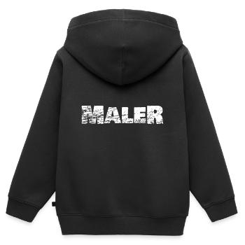 Maler - Kinder Premium Organic Zip Hoodie - Schwarz - Hinten - AI Model Kid Male (0cm)