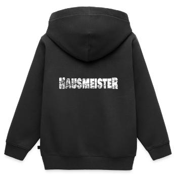 Berufung als Hausmeister - Kinder Premium Organic Zip Hoodie - Schwarz - Hinten - AI Model Kid Male (0cm)
